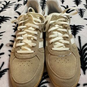 adidas Beige and White Athletic Shoes